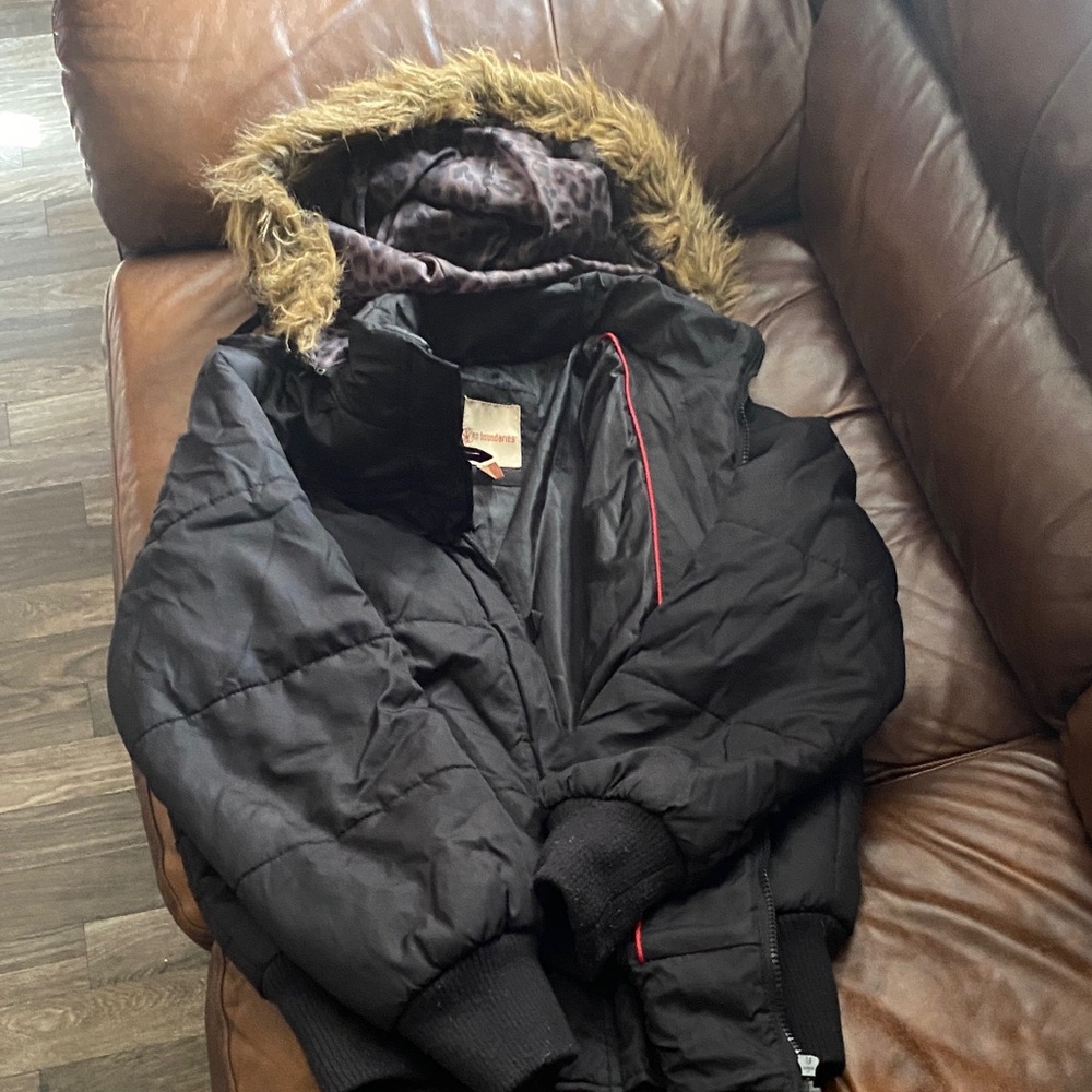No Boundaries Black Jacket with Red Accents